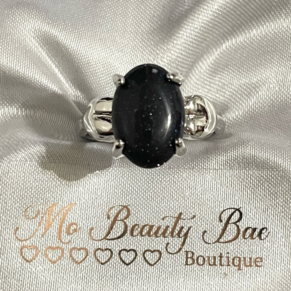Blue Sandstone Heart Ring
